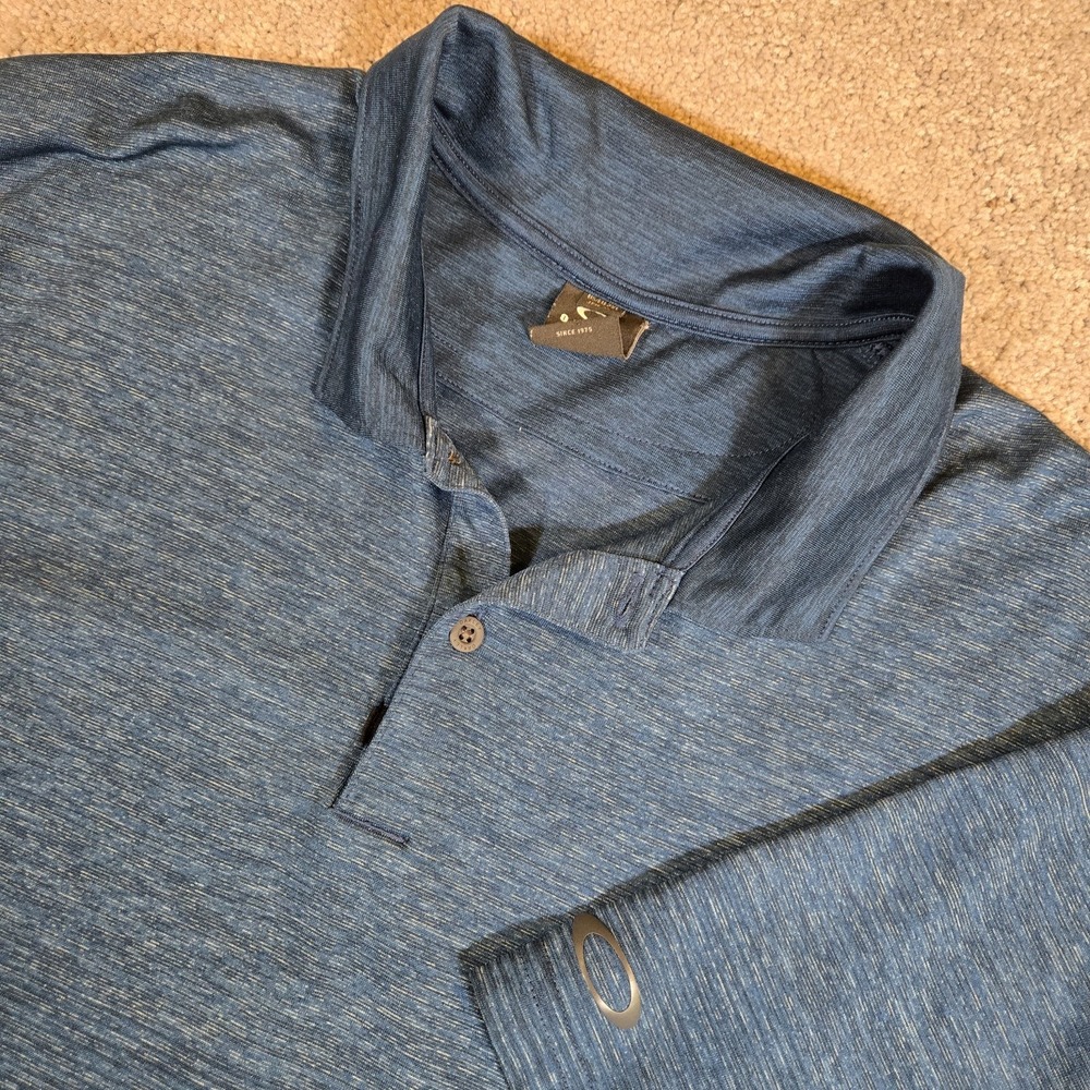 Oakley Hydrolix Polo Shirt Men 2XL Navy Blue Short Sleeve Golf Collar